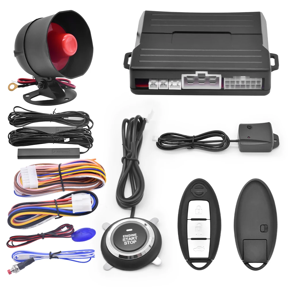 PKE Start Stop System Car Security Alarm System with Push Button Start/Stop One-Way App Control Manufacturer Designed