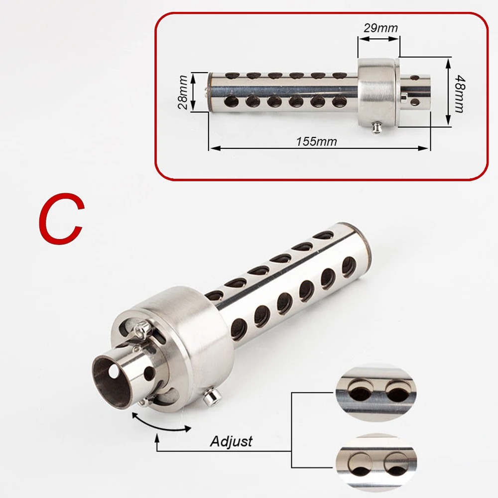 Universele 48MM 51MM motoruitlaatsysteem Draaibare Verstelbare Motoruitlaat RVS DB Killer slip-on