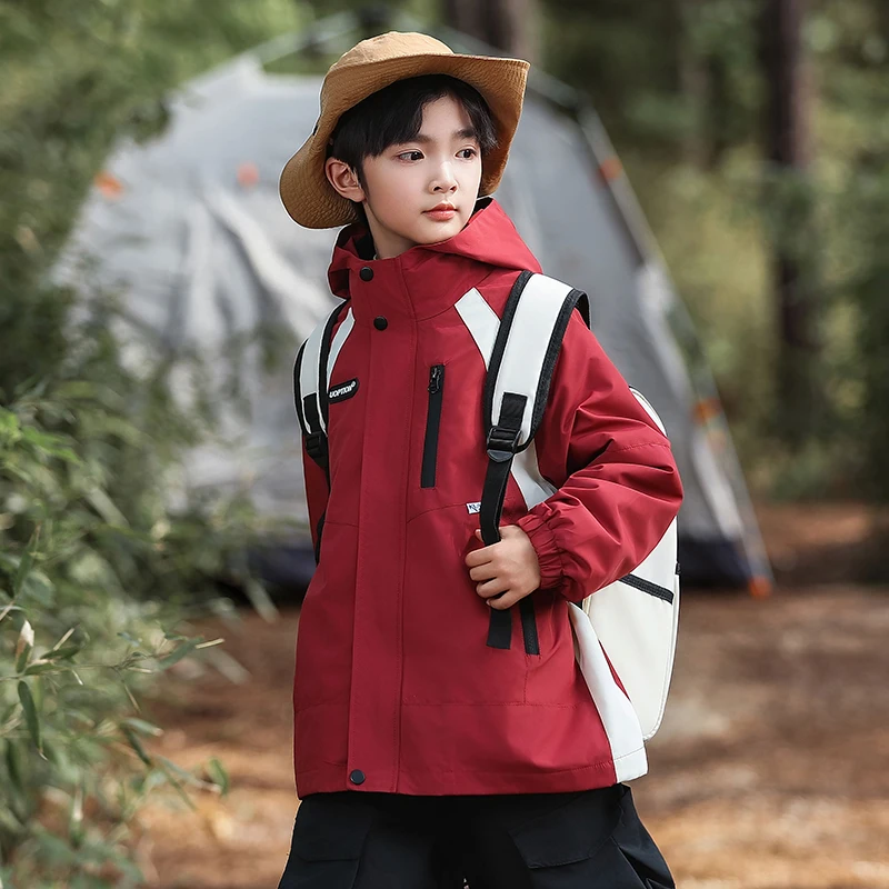 Spring Autumn Kid Active Protection Jacket Boys Fishing Running Outdoor Coat Teen Boys Hiking Coat Child 2 Pcs Jacket Ages 4-14Y