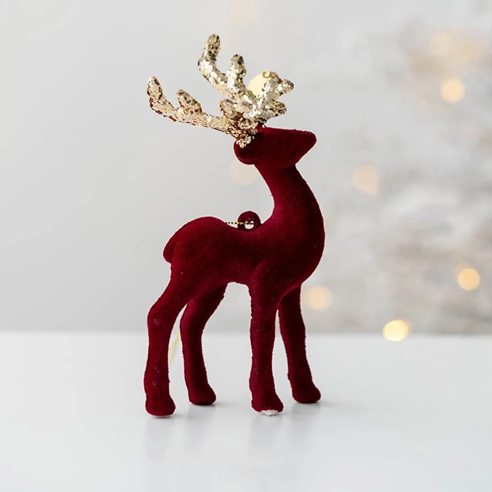 Christmas Tree Elk Pendant Decoration Soft Comfortable Touch Feeling Pendant for Home Party Decoration