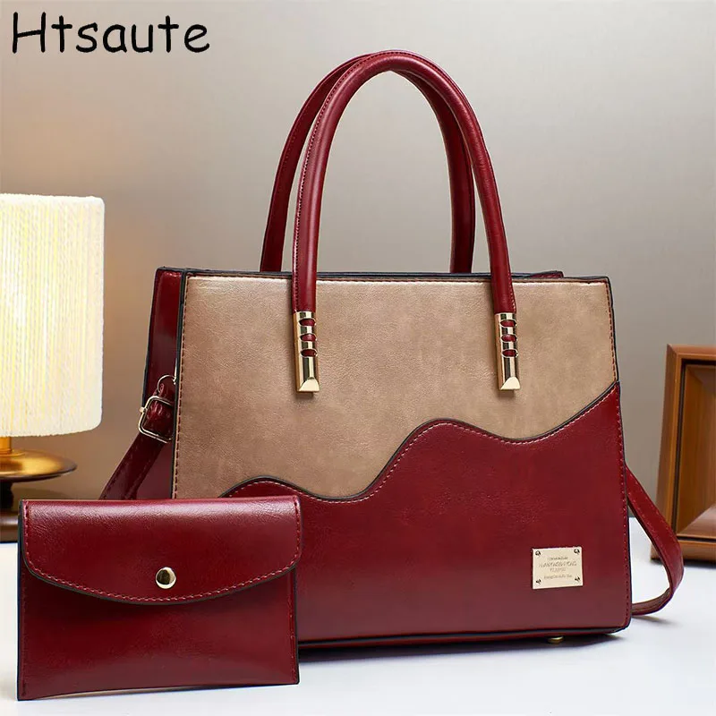 

Women's Handbag 2-piece Set Women's Shoulder Bags Fashion Purse Vintage Leather Bag Large Capacity Handbag Inclined Shoulder Bag