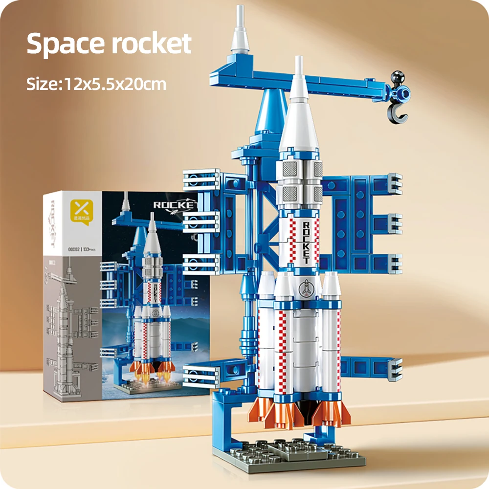 133 Pcs Space Exploration Shuttle Building Set Toys,Space Rocket Building Toys for Kids ， Educational Toy for Boys Girls