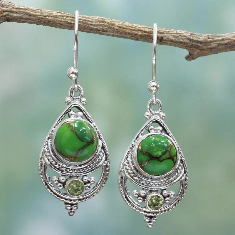 European and American New Personalized Temperament Retro Turquoise Earrings European and American Fashion Jewelry Accessories