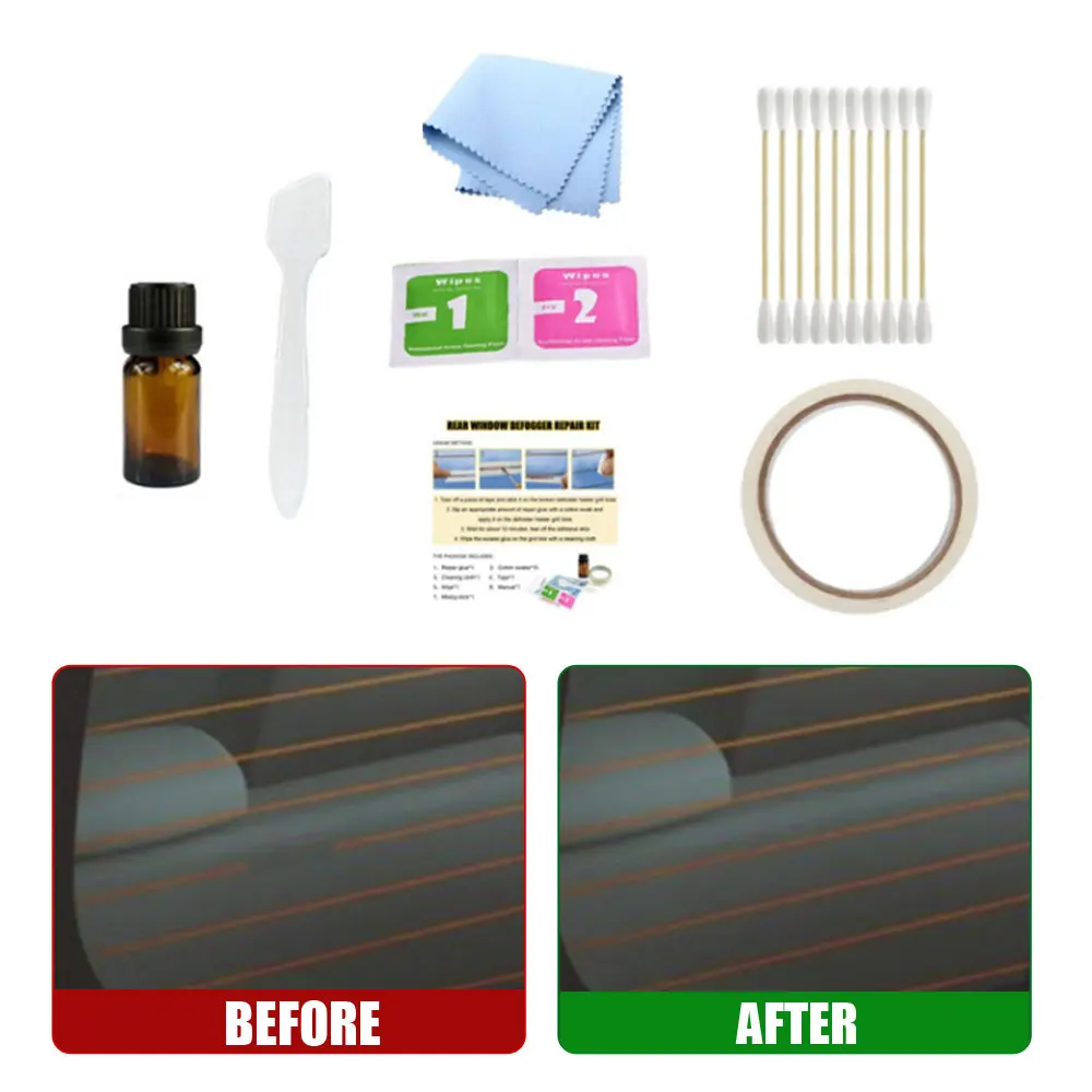 1 Set Universal Car Rear Window Defogger Repair Kit DIY Quick Repair Window Scratched Broken Grid Lines for Car Care Accessories
