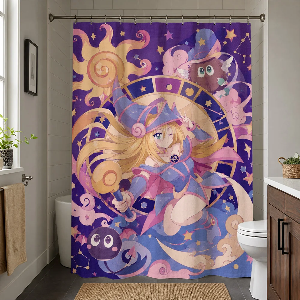 Anime Magical Girl Princess Cosmic Stars Shower Curtain Bathroom Decor Cute Kawaii Anime Shower Curtain