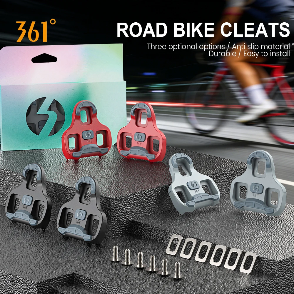 

361 Degrees Bicycle Cleats Float Road Bike Shoes Cleat Non Slip Self Locking Bike Pedal Plate Cycling Clipless Cleat Accessories