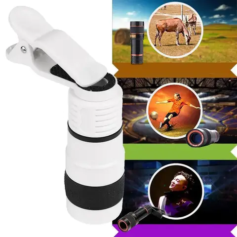 8X Long Focus Mobile Phone Lens Universal Zoom Lens High-definition Focusing Phone Camera Telescope Lens with Clip