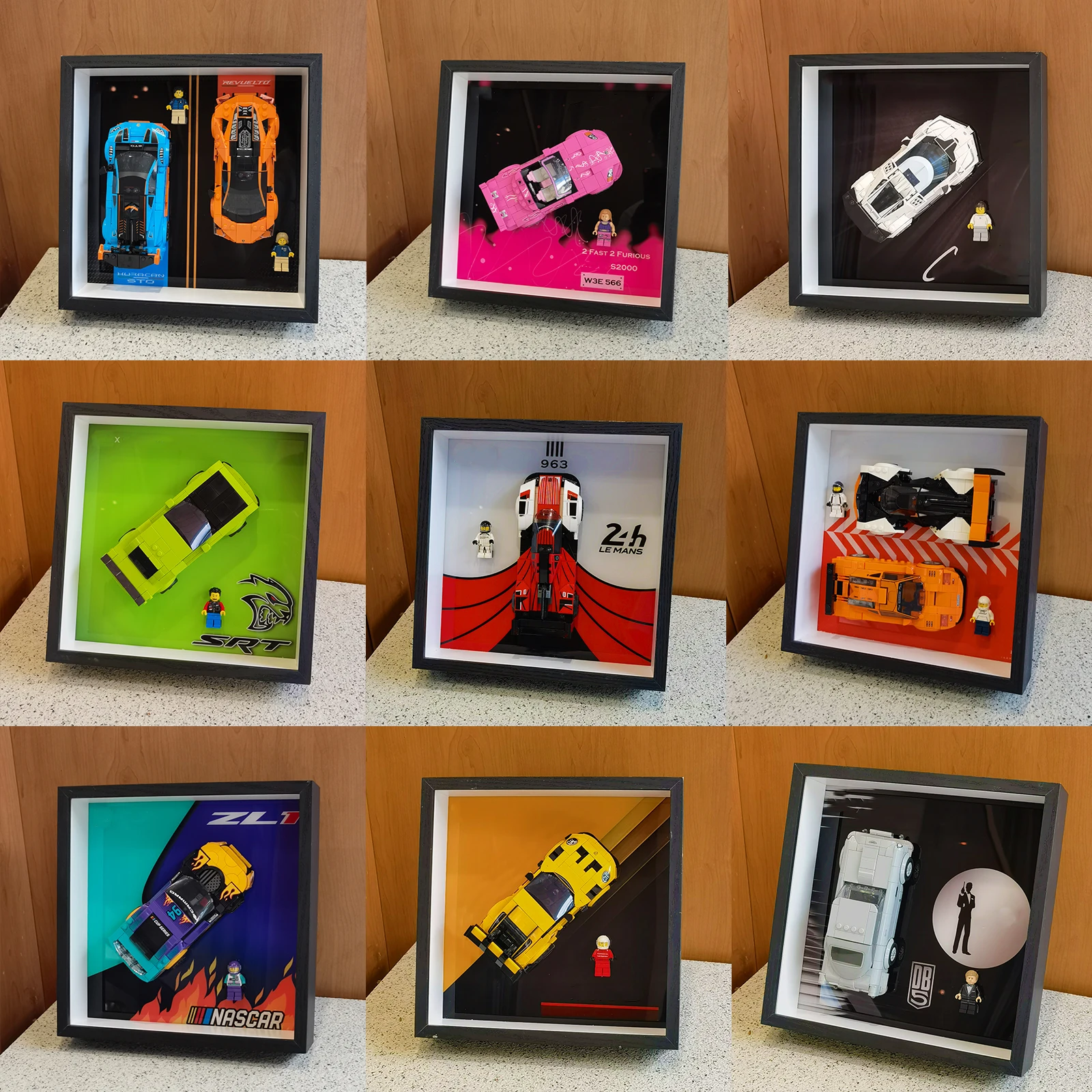 

Display Frame Box for LEGO Speed ​​Champions series 77237,77238,77239,77240,77241-Collectible Mini Racers,dustproof storage