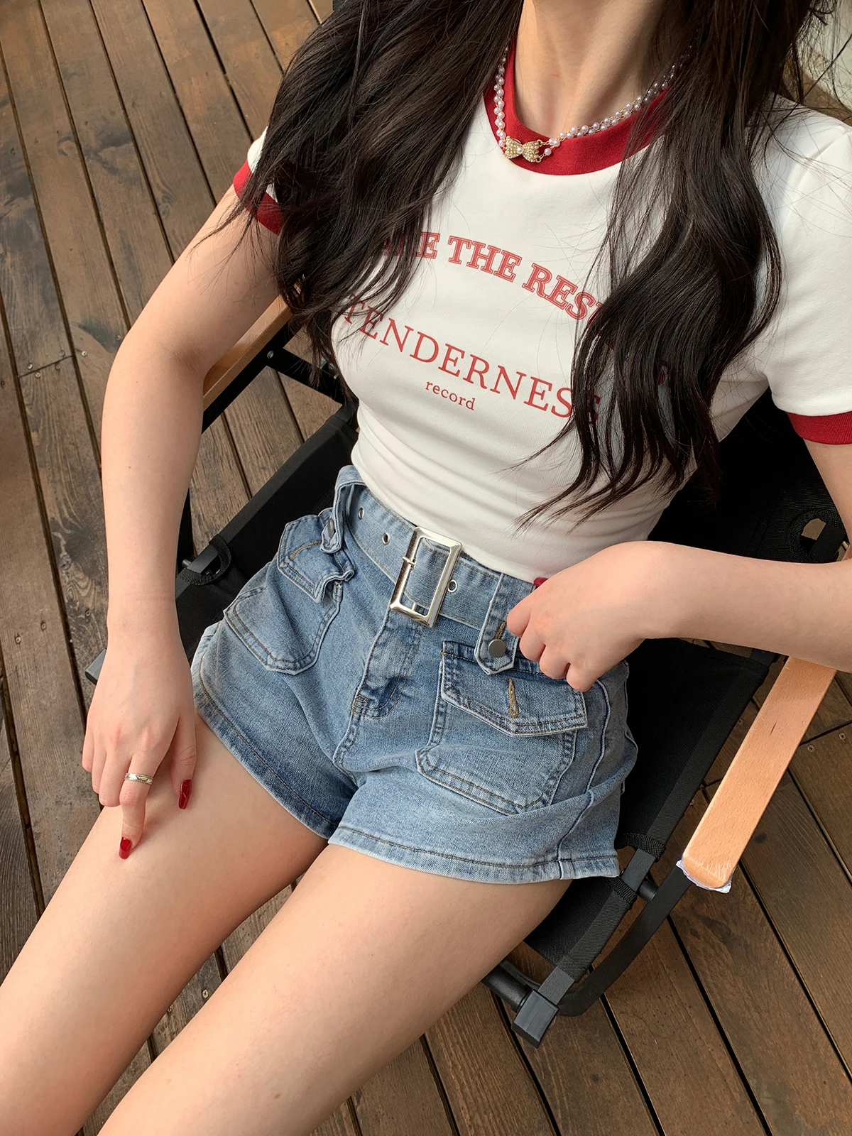 

Rebellious Sweetheart High Waist Denim orts Spicy Girl Sle Tight Fit Jeans Pants Spring Summer Ladies Faion Pure Color