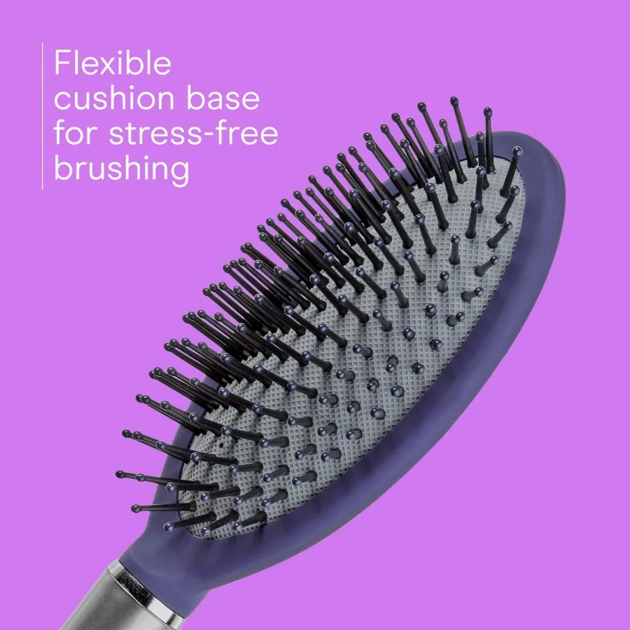 Ball‑tipped Bristle Cushion Hair Brush, Totally Smooth Detangle Paddle Brush for Wet Dry Hair