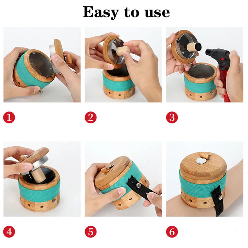 High-class Controllable Temperature Wooden Moxibustion Box Heating Acupunture Therapy Meridian Massage Wild Mugwort Moxa Stick