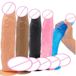 HOWOSEX 6CM Thick Giant Huge Anal Plug Dildo Super Artificial Big Dick Large Realistic Soft Cock Penis Sex Toys for Female