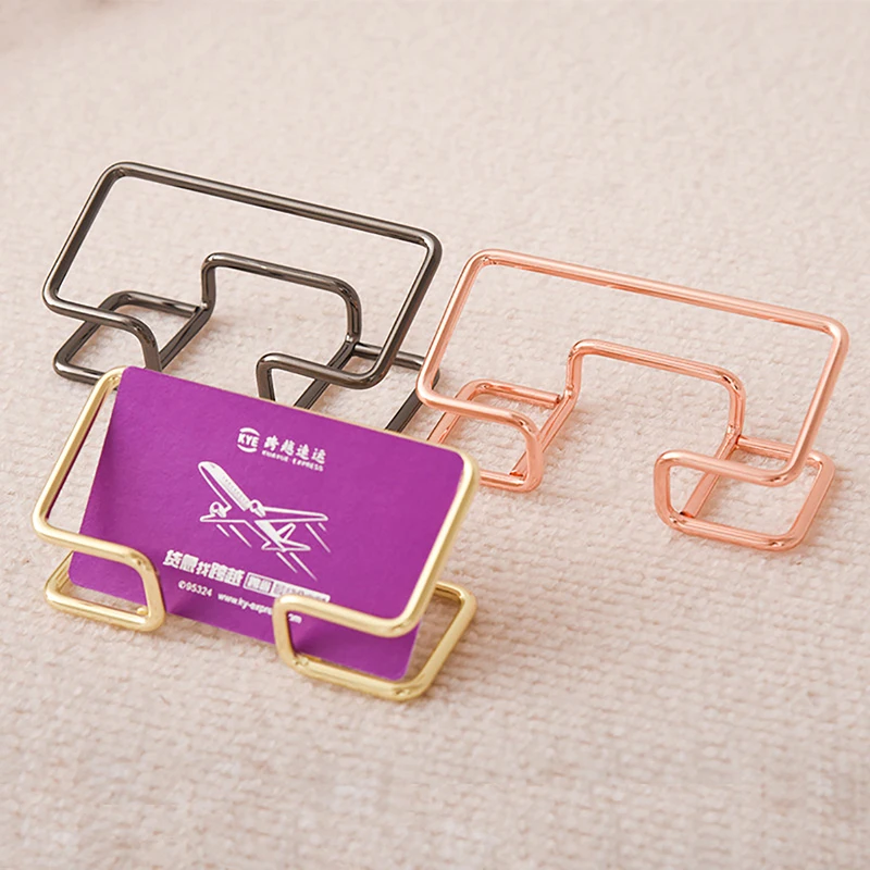 

1PC Men Women Business Card Holder Desk Bracket Cards Organizer Office Gift Metal Display Holders