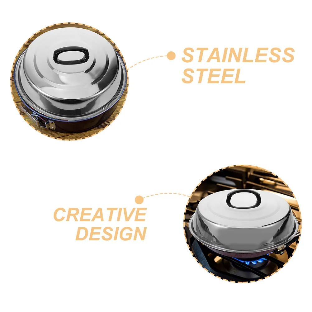 

Stainless Steel Food Bbq Dome Lid Kitchen Supplies For Steak Fresh-Keeping Household Portable Meal Protector Oil-Proof Cover