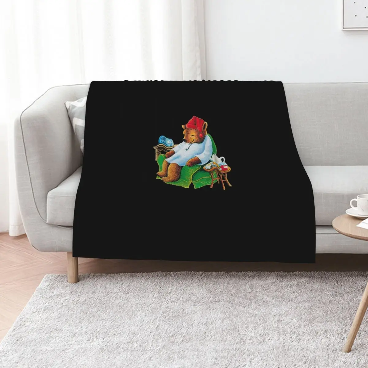 celestial seasoning sleepytime tea bear Pullover Throw Blanket Flannels wednesday Decorative Sofa Custom Soft Plaid Blankets