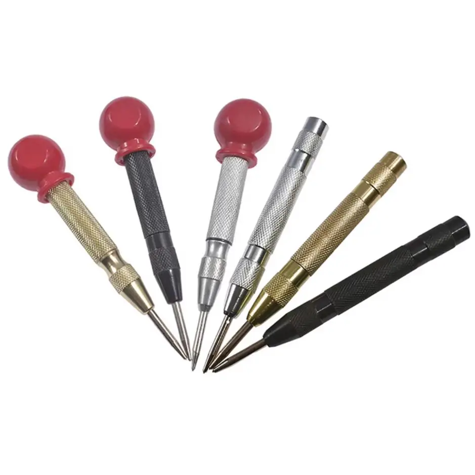 

Spring Type Automatic Center Punch Locator Glass Centre Chisel Striker Window Breaker Punch Centering Punch Tool 50pcs/lot