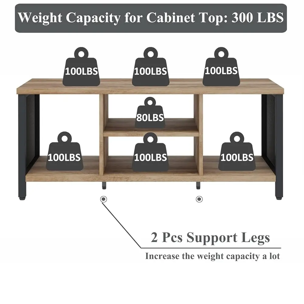 Coffee Table For Living Room, Rustic Wood Center Table With Shelves, Farmhouse Rec Cocktail Tea Tables (Rustic Oak)