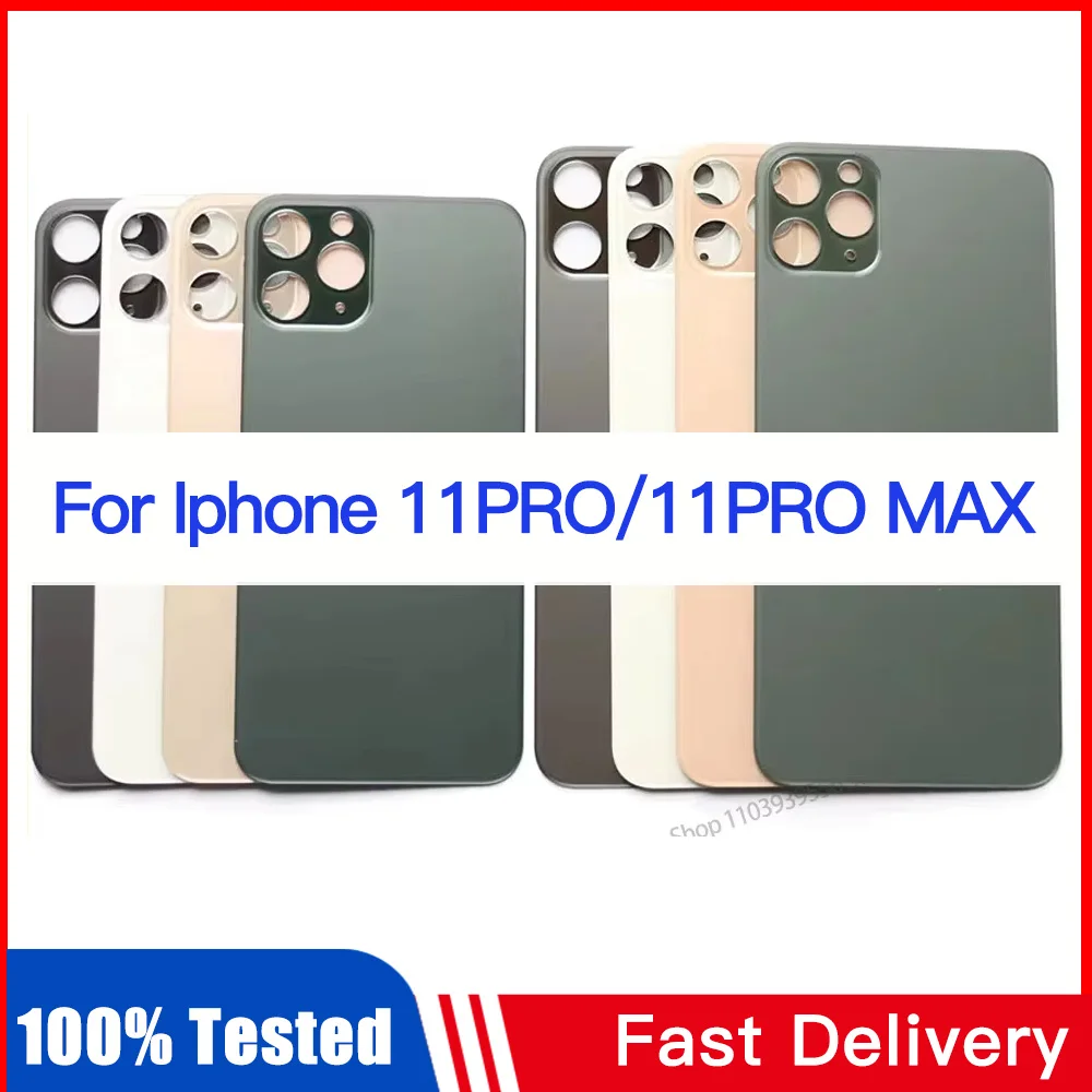 Back Glass For iphone 11 Pro MAX battery Cover Panel Rear Door Housing Case Repair Parts big Camera Hole For iphone 11Pro