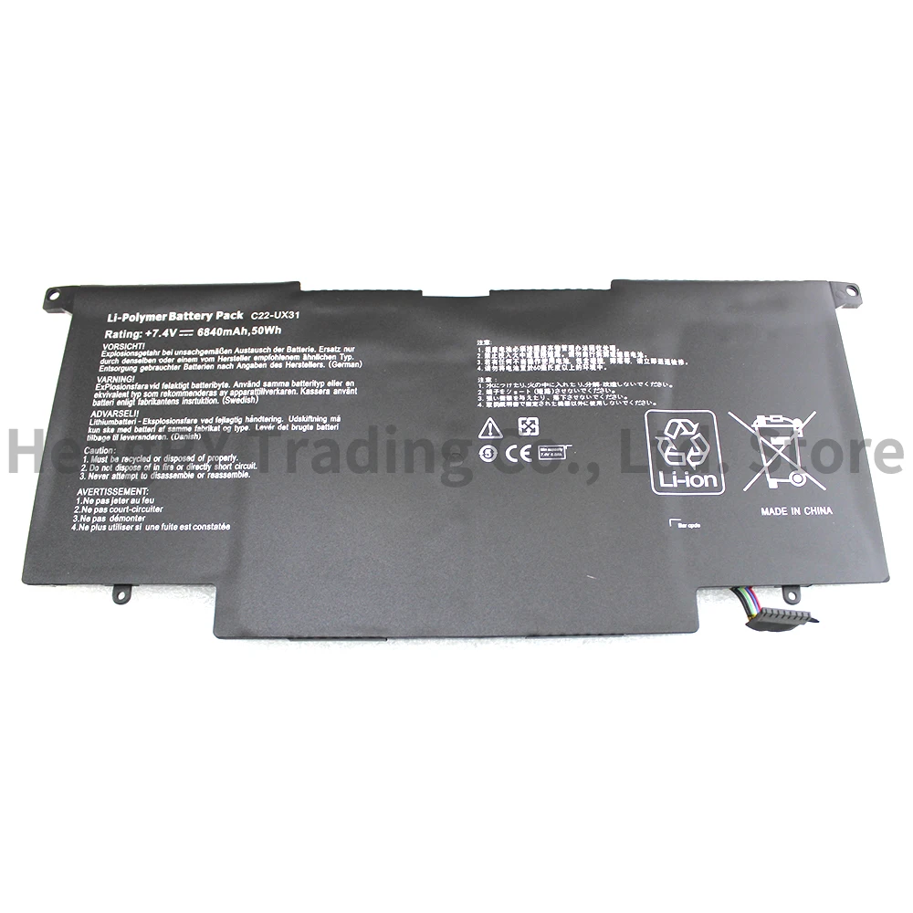 CPMANC C22-UX31 Laptop Battery for ASUS Zenbook UX31 UX31A UX31E UX31E-DH72 C22-UX31 C23-UX31 7.4V 50WH 6840mAh C22 UX31