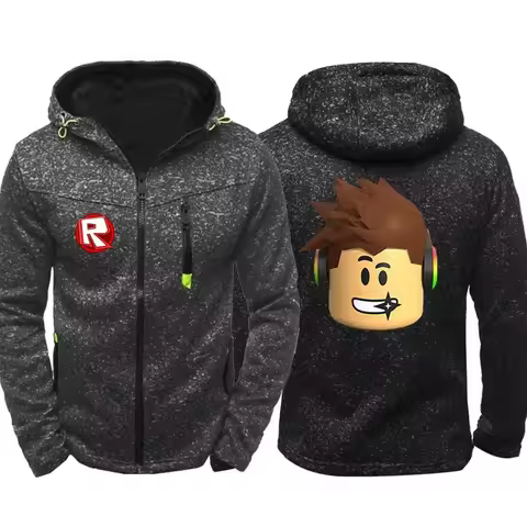 Game Roblox Peripheral Zipper Jacket Hoodie Virtual World Anime Cartoon Peripheral Fashion Clothes Birthday Gifts