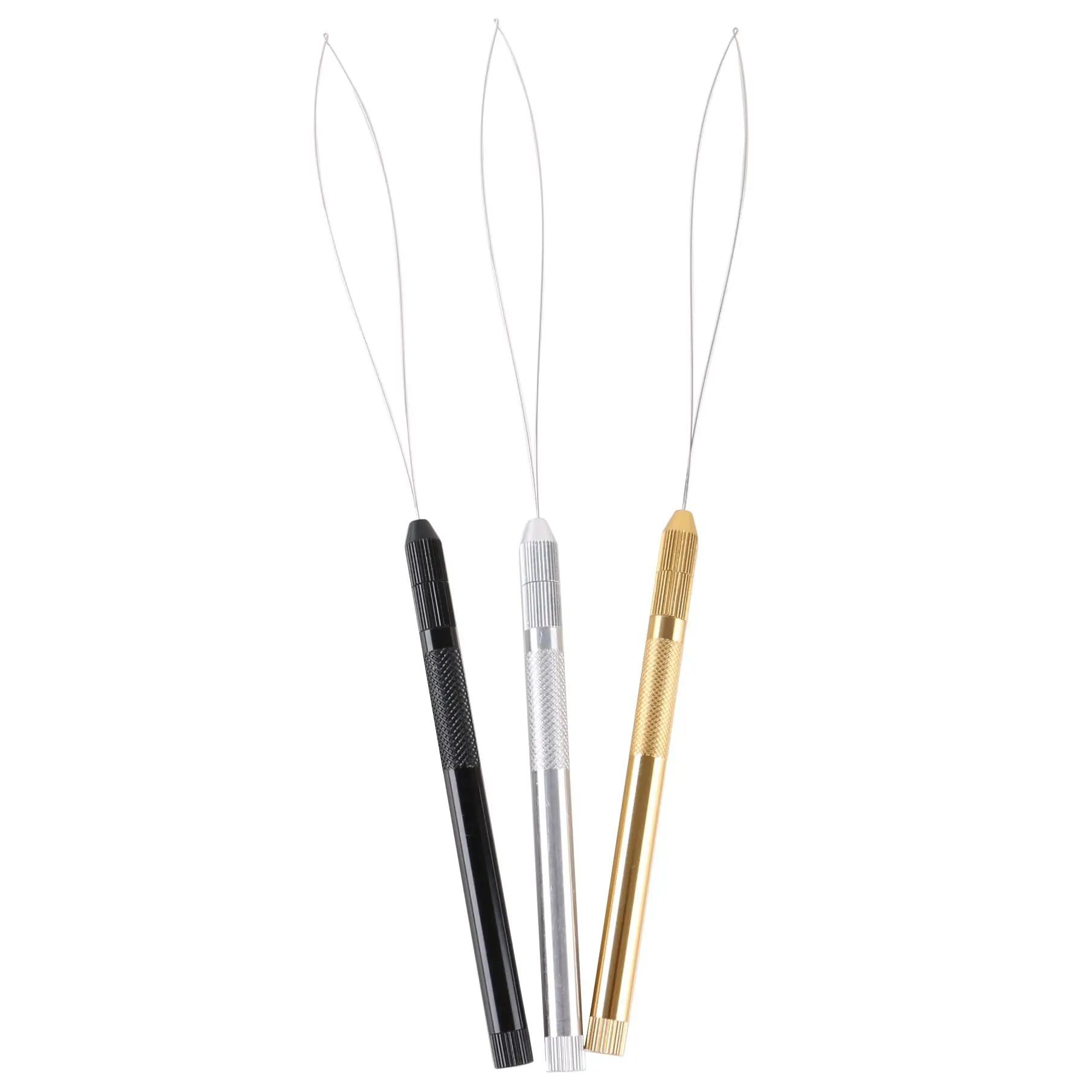 2pcs Hook Needle Wig Making Tools Ventilation Needles For Lace Wigs Micro Ring Hair Crochet Needles 3 Hook + 1 Loop