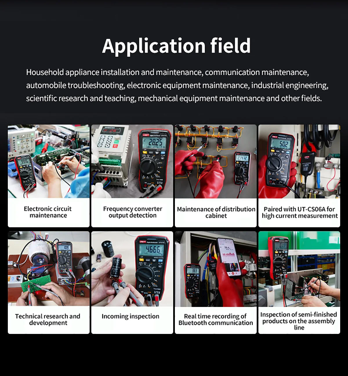 UNI-T UT117C Professionelles Digitalmultimeter True RMS NCV 10A Strom AC DC Voltmeter Kapazitäts- und Widerstandsmessgerät – Detail 9