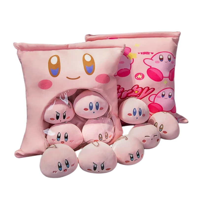 

Creative Kirby 6pcs Doll in Bag Plush Toy Japanese Style Stuffed Kawaii Plushies HAL Kirby Bag Pendant Cute Doll Xmas Gifts Girl