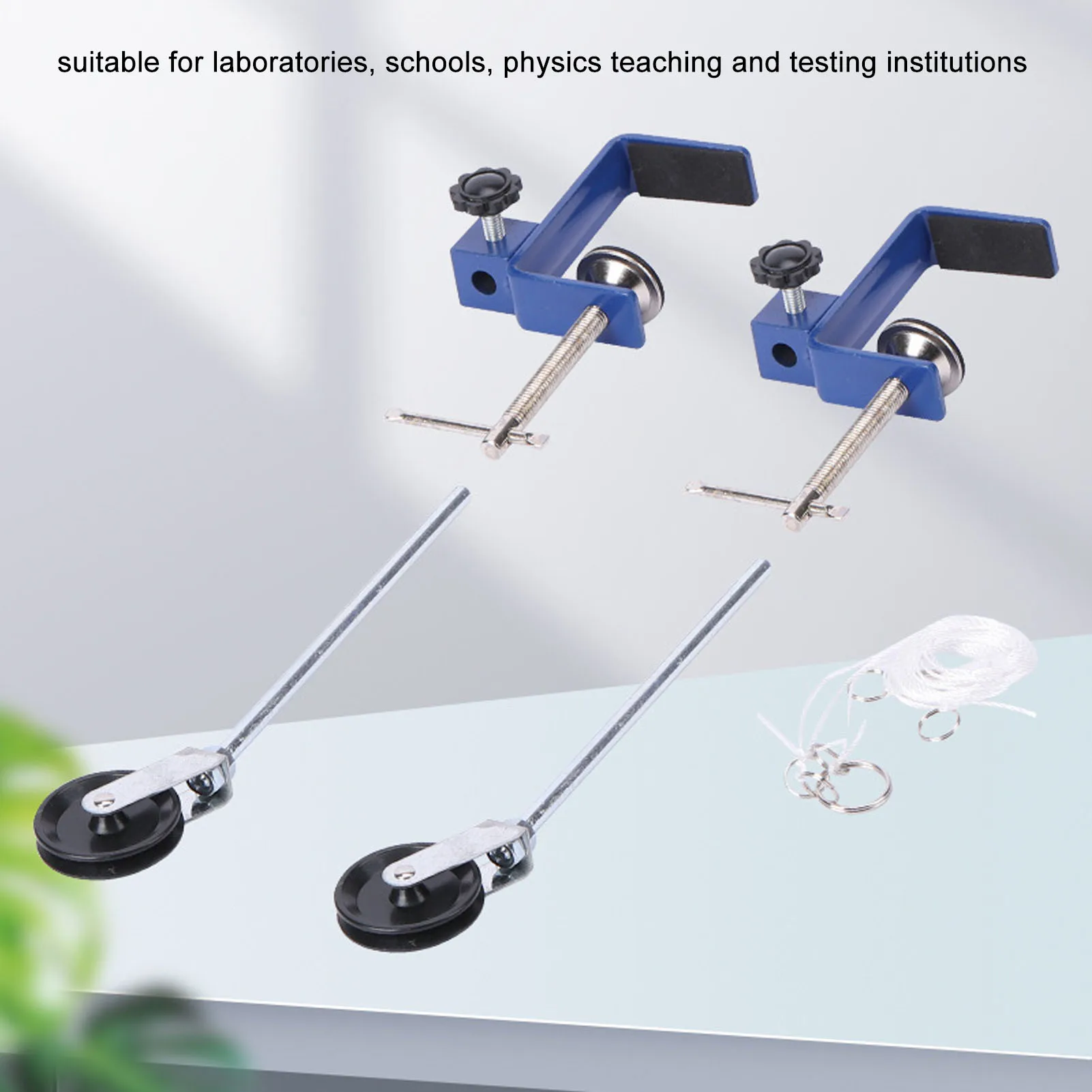 Table Mounting Clamp Reinforced Metal Plastic Pulley Multi Purpose Metal Bench Clamp for Physics Teaching Laboratory