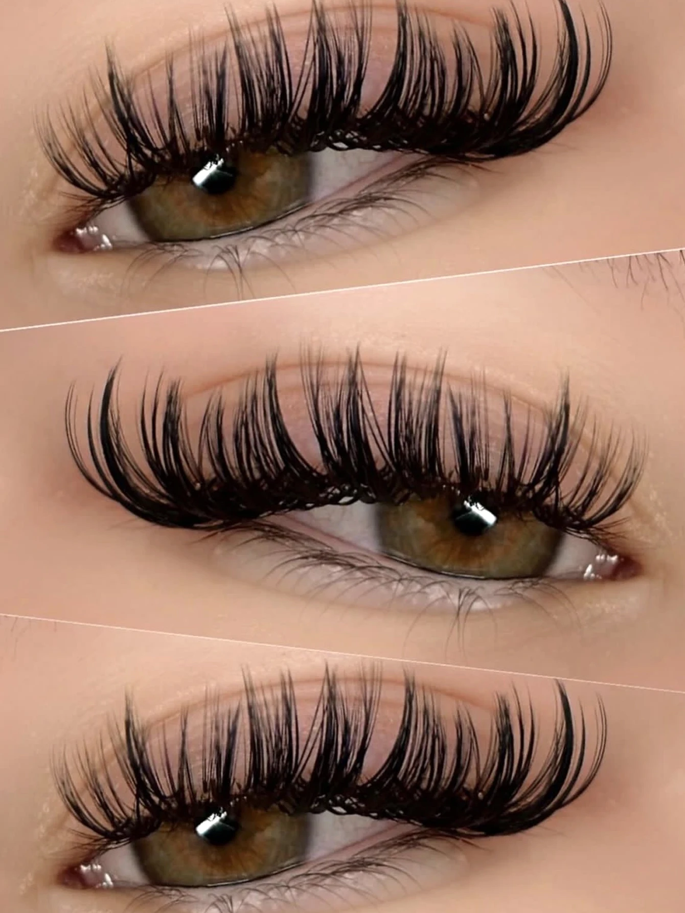 GROINNEYA Manga Pluizige Wimpers Cat Eye Stijl Dikke Valse Wimpers Zacht Krullend Dramatische Lange 3D Faux Nertsen Wimpers Extension