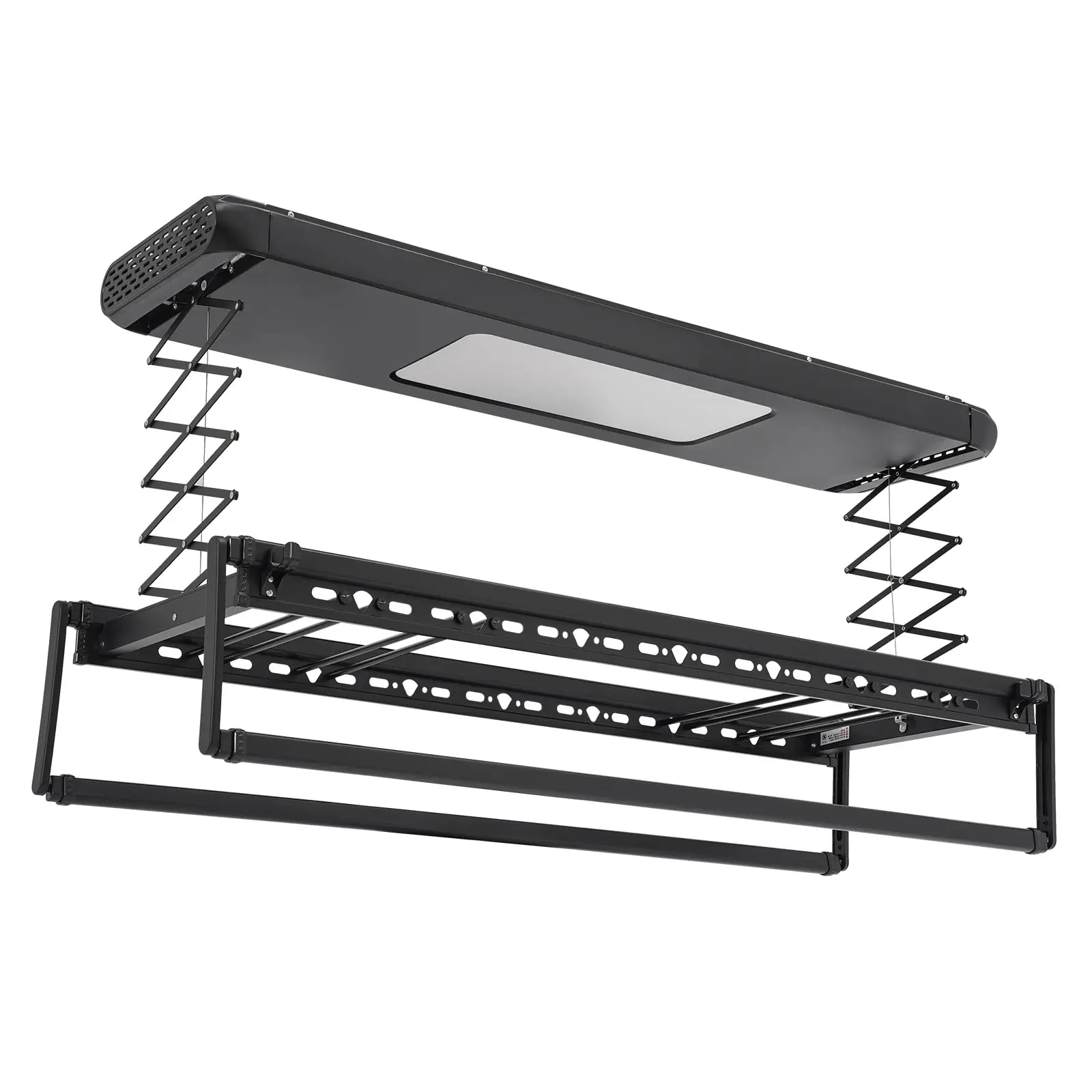 Electric Retractable Airing Rack Adjustable Ceiling Mounted Clothes Drying Rack with Remote Control and LED Light 110V