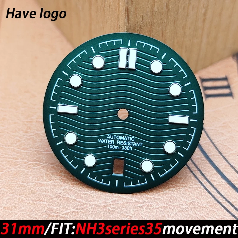 ملحقات قرص الساعة 31 ملم قرص مضيء عالي الجودة لسلسلة NH3 35 قطع غيار ساعة الحركة