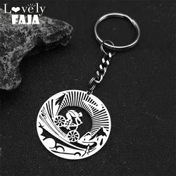 Fashion Bicycle Sports Bikers Hollow Pendant Key Chians For Women Men Stainless Steel Black Color Mountain Bike Key Ring Jewelry