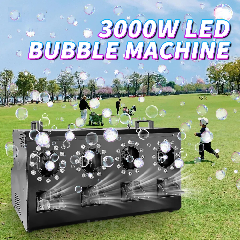 3000W 1500W LED Smoke Bubble Machine Four Holes Double Holes Party Wedding Bubble Spray Machine DMX for Stage Special Effect