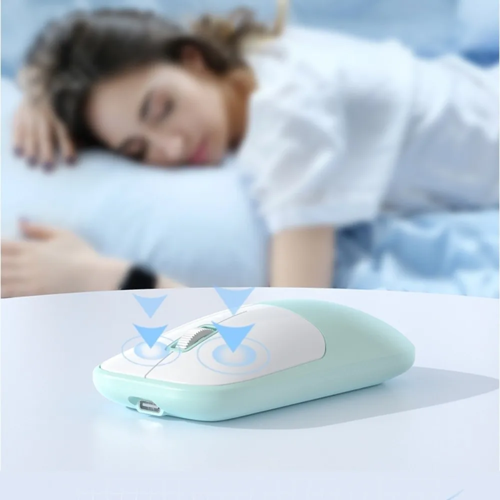 

Dual-Mode Laptop Wireless Mouse Silent Ergonomic 2.4G Bluetooth Cordless Mouse Portable USB Receiver