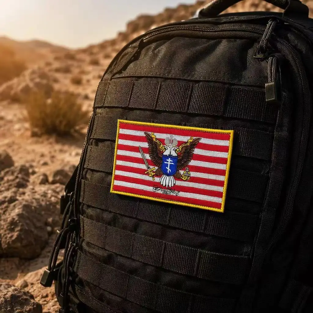 American Flag Embroidered Patch Hook Loop – Stars and Stripes Eagle Morale Badge for Tactical Backpacks