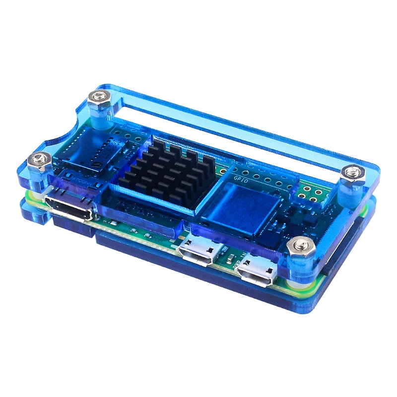 Custodia in acrilico per kit Raspberry Pi Zero con dissipatore di calore in alluminio 40pin cacciavite testata GPIO per Raspberry Pi Zero W 1.3 Pi0