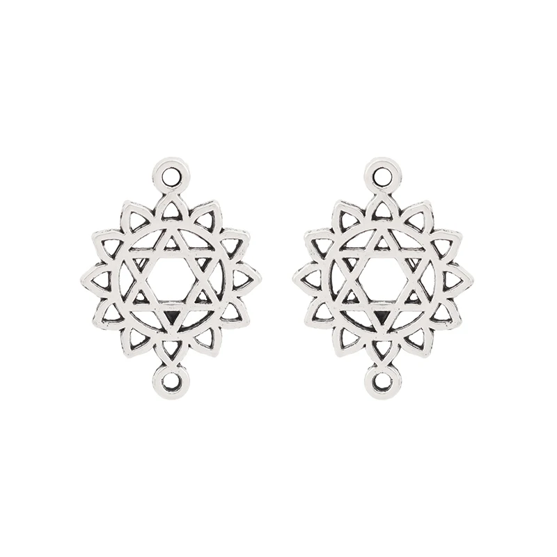 20 x Tibetan Silver Double Sided Star of David Connectors Charms Pendants for DIY Handmade Jewelry Making Findings Accessories