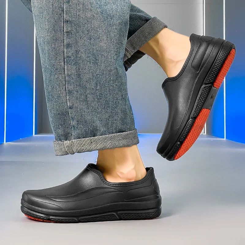 Unisex Shoes Waterproof Oil-proof Chef Shoes Non-Slip Wear-Resistant Kitchen Work Shoes Light EVA Casual Footwear Couple Loafers
