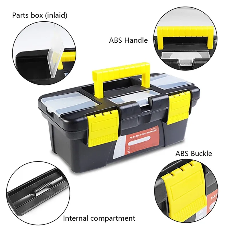  Two-Layer Tool Storage Box Mini Accessories Storage Box with Handle Portable Tool Organizer 10 Inch Household Hardware 
