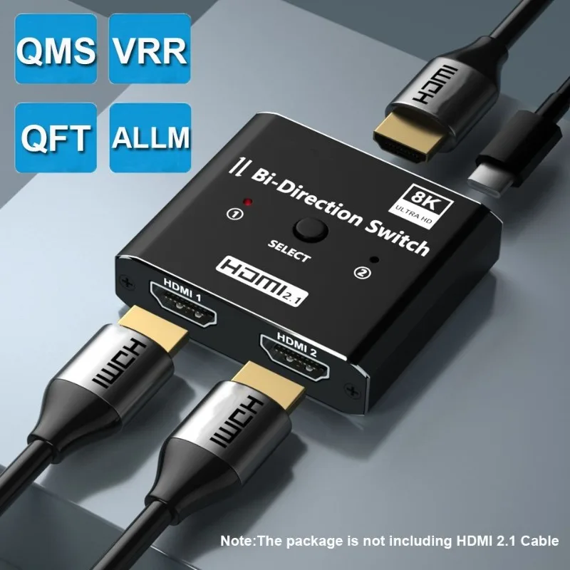 8K 60Hz HDMI-Compatible Switch Splitter Bi-Direction 1x2 2x1 Switcher 2 In 1 Out for PS4 TV Box Adapter