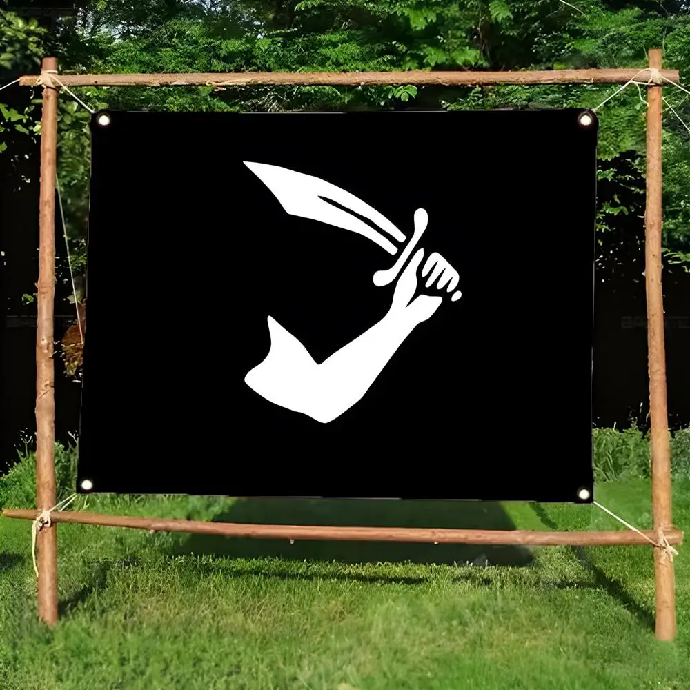 Edmund Cooke jolly roger Flags Daily four ring borderless design indoor outdoor decor easy hang install