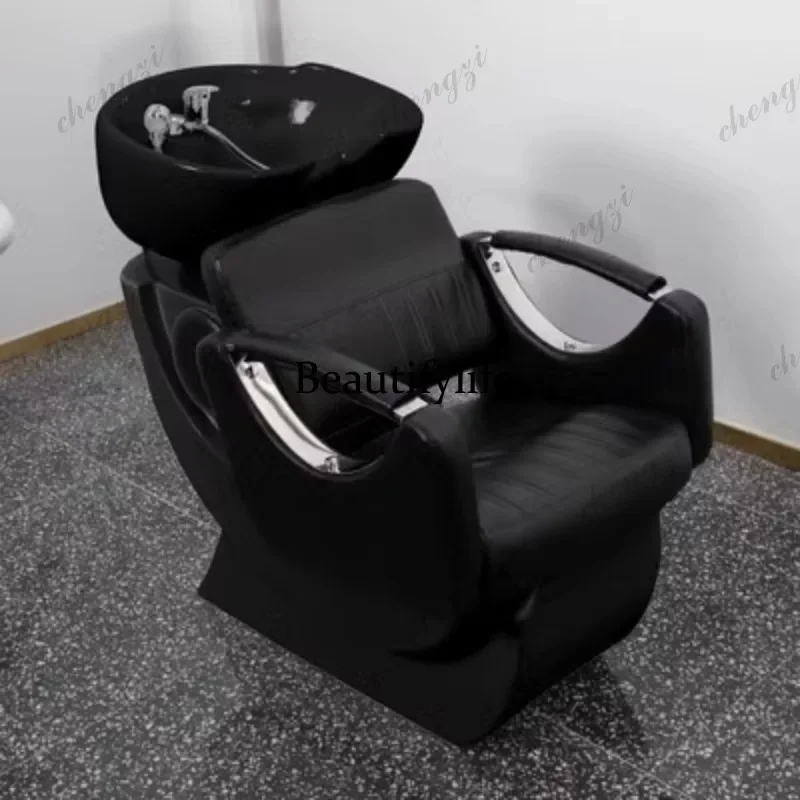 F182  Spa Chairs Nail Reclining Salon Chair Shampoo Bed Backwash Units Professional Hair Shaving Wash Bowl Sink