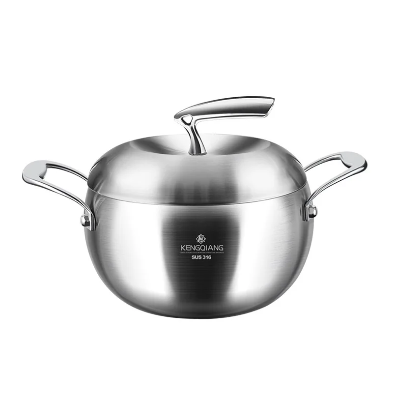 

Soup pot 316 stainless steel household thickened induction cooker gas stove special deepening soup pot porridge pot uncoated