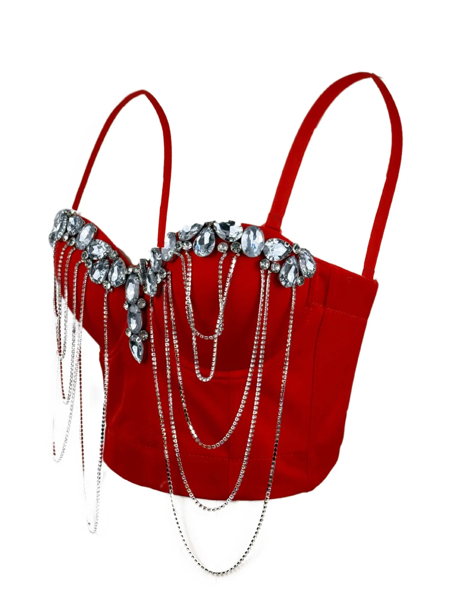 European And American Style Sexy Diamond Chain Fishbone Bustier For Women Design-Oriented Underwire Shaping Vest For Women