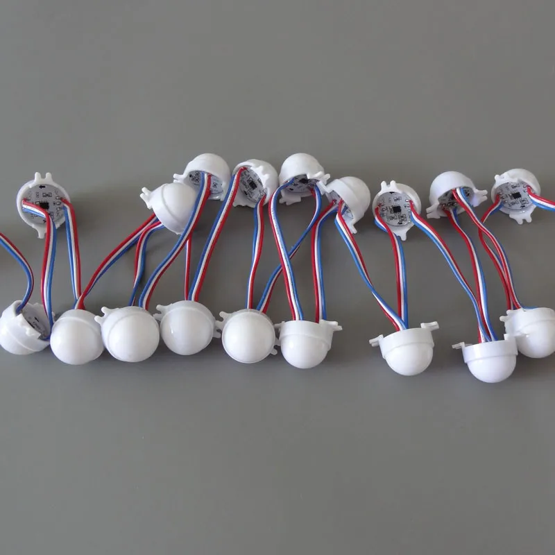 Рассеянный светодиодный пиксельный модуль WS2811 30 мм, 20 шт./лот, Полноцветный 3 светодиода, 5050 RGB LED гирлянда, водонепроницаемые модули D30 IP68