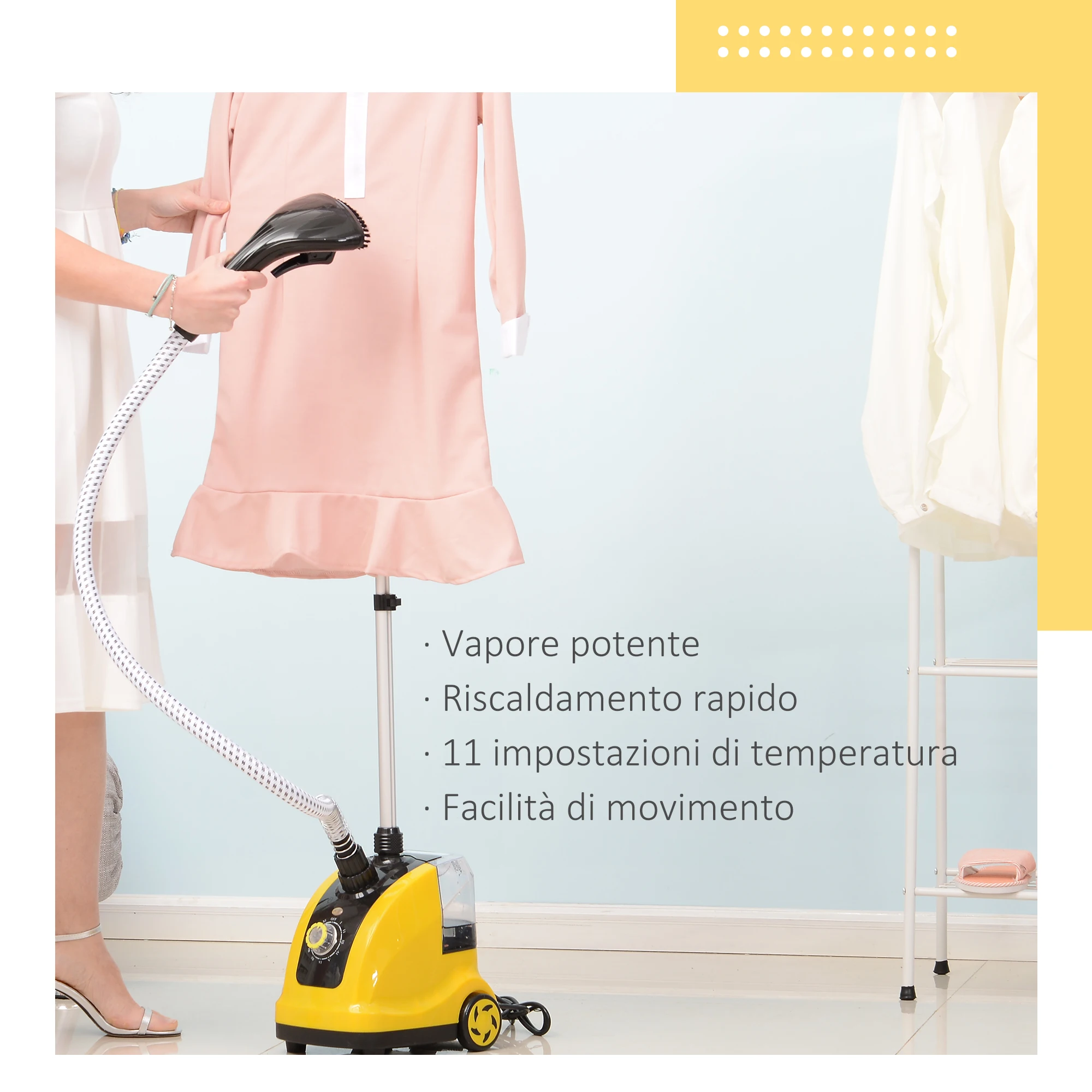 هومكوم مكواة بخار عمودية منزلية احترافية بقوة 1.4 لتر 1950 وات