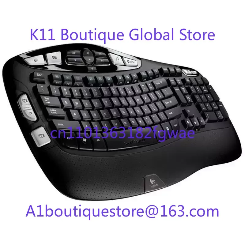 K350 Ergonomic USB Membrane Keyboard, Wireless Office Business Keyboard, Quiet and Comfortable Typing