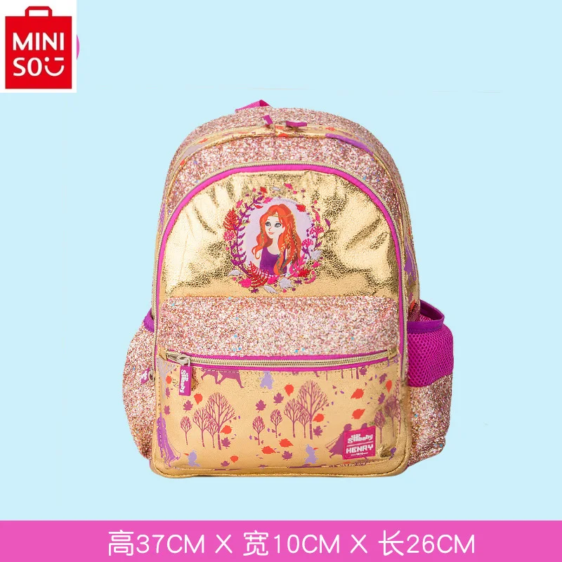 Модный Легкий Многофункциональный Детский рюкзак MINISO Disney с пайетками и уменьшением нагрузки