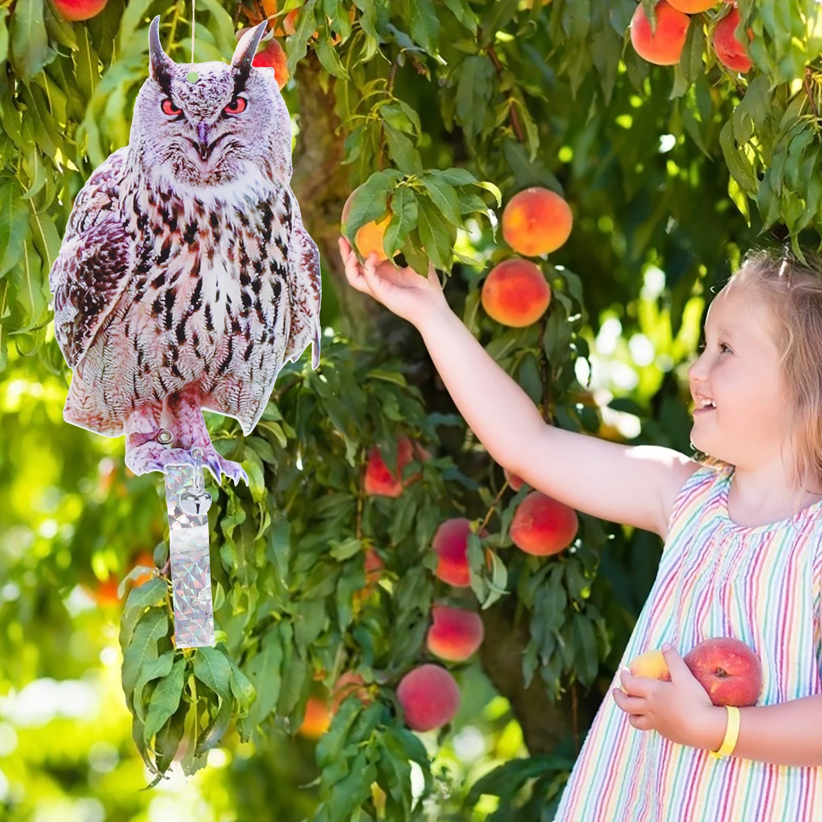 

Reflective Hanging Owls Bird Repellent Devices Double Sided Fake Owl Garden Decoration Sunlight Anti Bird Balcony Window