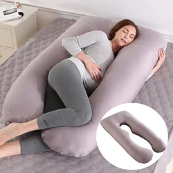 Almohada de embarazo para lactancia de cuerpo completo, almohada de maternidad en forma de U para dormir con funda de algodón extraíble, novedad de 2022